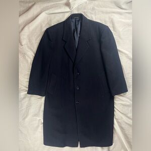 Men’s 42S Vintage Dark Blue Virany Wool Overcoat